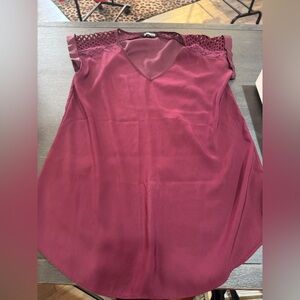 Express Burgundy Lace Sleeve Top